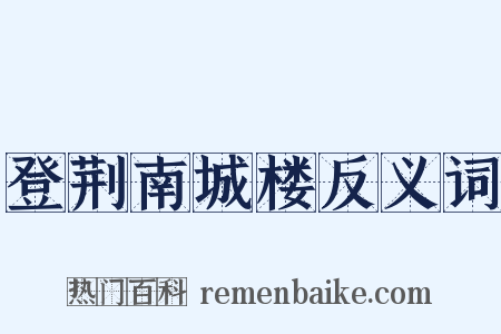 登荆南城楼反义词是什么意思的图片